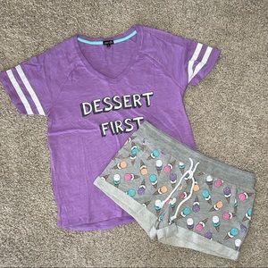 Cozy Zoe Dessert First Pajama Short Set Size Medium